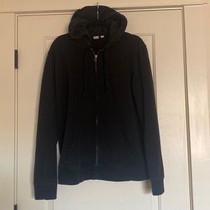 GAP Mens black zip-up hoodie - Large